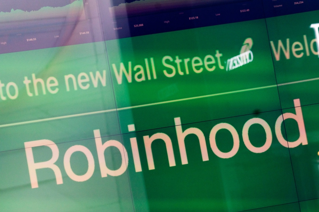 Logotipo de la plataforma Robinhood. Foto Ap