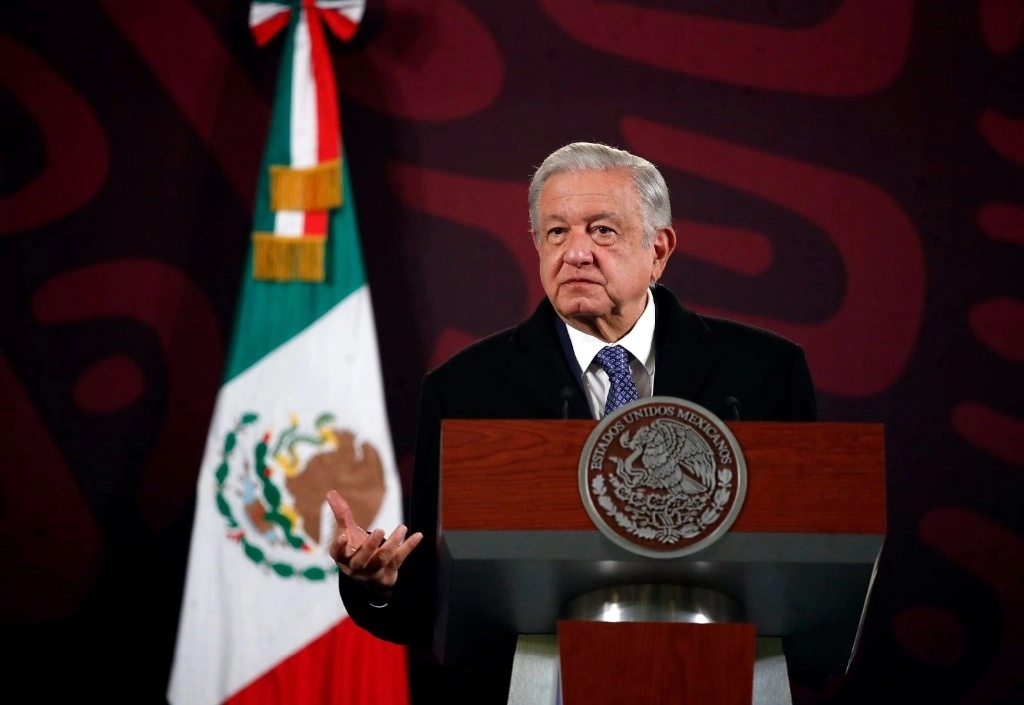 El presidente de México, Andrés Manuel López Obrador, durante su conferencia matutina en Palacio Nacional, en la Ciudad de México, el 24 de enero de 2024. Foto Cristina Rodríguez