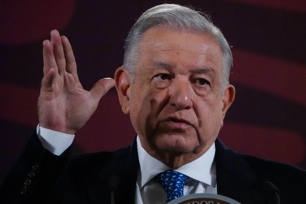 El presidente Andrés Manuel López Obrador durante su conferencia desde Palacio Nacional, el 27 de marzo de 2024. Foto Cuartoscuro 
