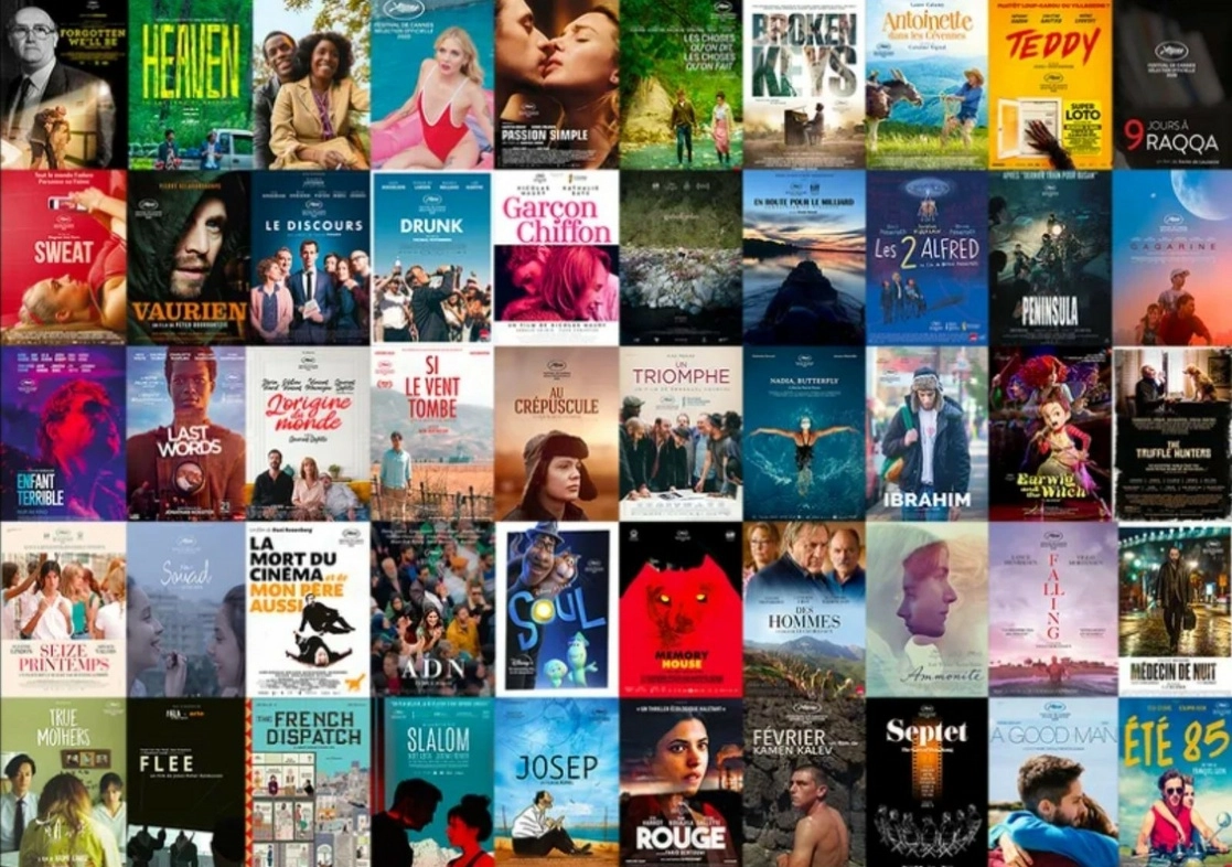 Carteles de pelícuas participantes en la edición 74 del certamen francés. Imagen tomada del Facebook de @festivaldecannes 