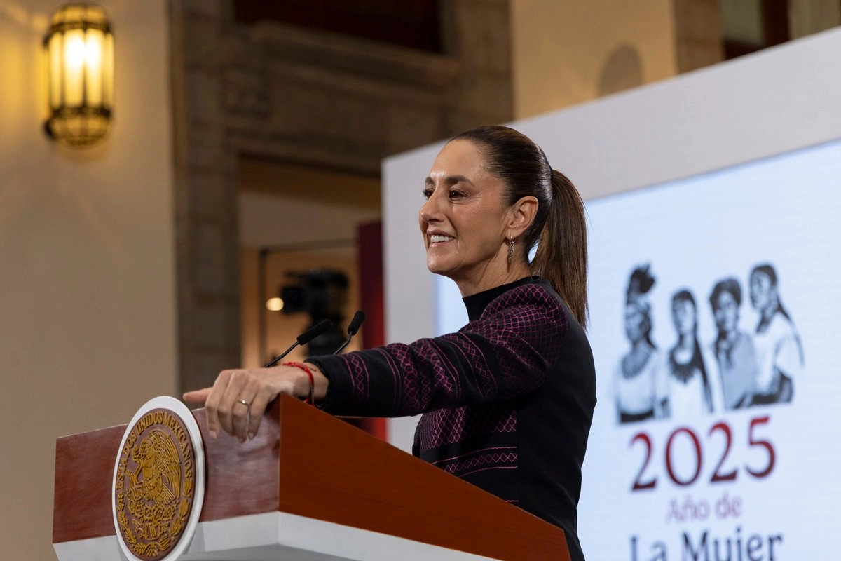 La presidenta Claudia Sheinbaum, durante su conferencia de este viernes 31 de octubre, desde Palacio Nacional. 