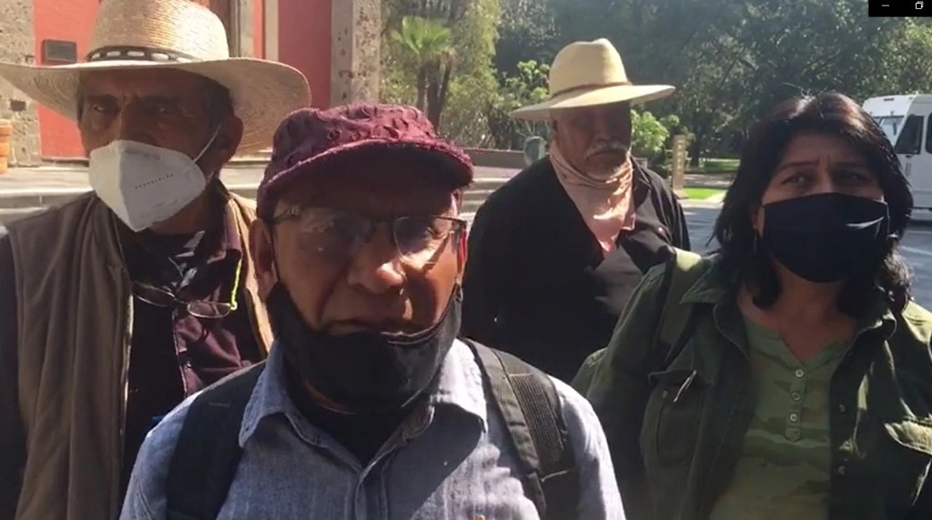 Ignacio del Valle, líder comunero de San Salvador Atenco, al término de su reunión con el presidente López Obrador en Palacio Nacional. Foto 'La Jornada'