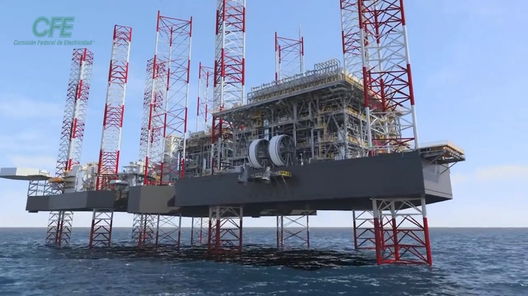 Diseño de una de las plantas en alta mar. Imagen tomada del video realizado por CFE