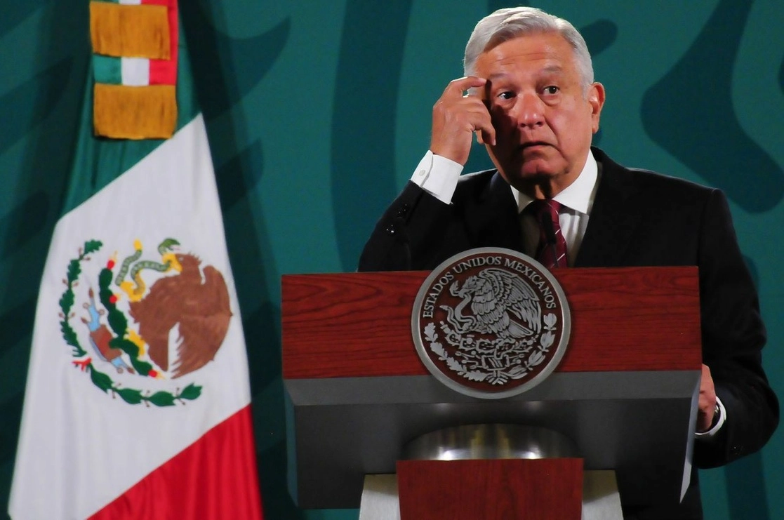 El presidente Andrés Manuel López Obrador en la conferencia matutina del 5 de abril de 2021. Foto Cuartoscuro