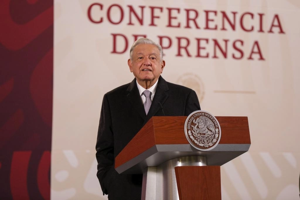 El presidente de México, Andrés Manuel López Obrador, durante su conferencia de prensa matutina en Palacio Nacional, en la Ciudad de México, el 26 de diciembre de 2023. Foto Pablo Ramos