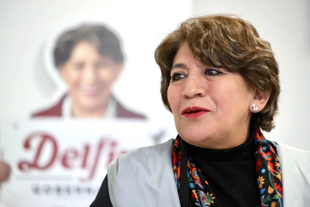 Delfina Gómez Álvarez candidata a gobernadora por la coalición Morena-PT-PVEM. Foto Luis Castillo /Archivo