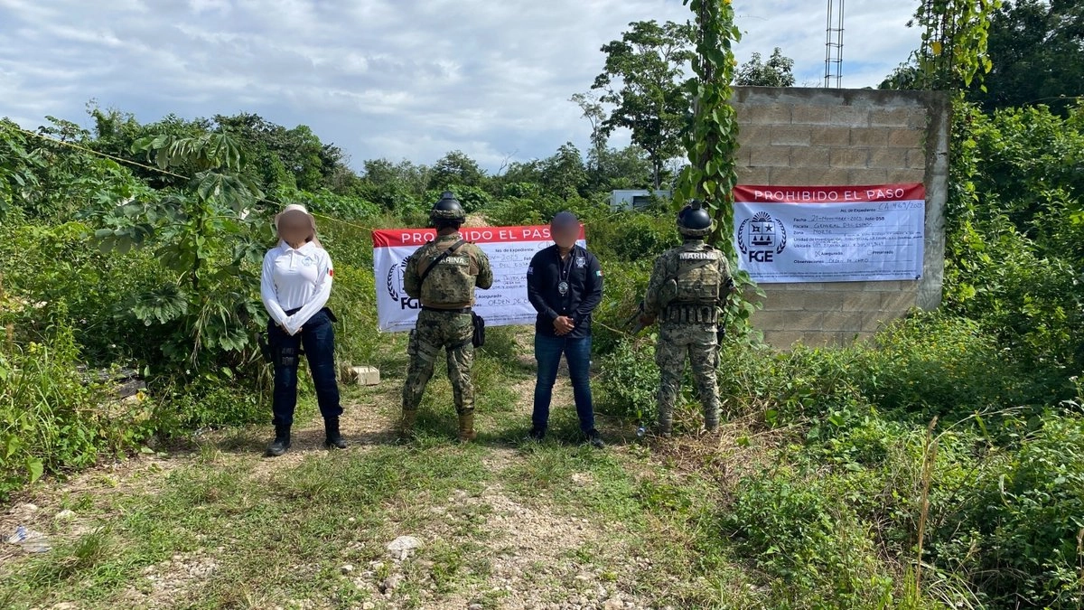 Luego de que la Fiscalía Especializada en Combate a los Delitos Ambientales, la Fauna y el Desarrollo Urbano, solicitara y obtuviera de un juez de control, la orden de cateo para un predio, ésta fue cumplimentada en un lote que se localiza en los límites de la delegación Alfredo V. Bonfil, camino al aeropuerto internacional de Cancún.