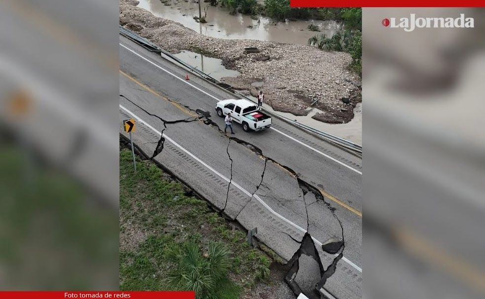 En Tamaulipas, se reportó ayer que continuaban las afectaciones en tramos carreteros luego del paso de la tormenta tropical ‘Barry’, sobre todo en municipios del sur del estado, como Tampico, Altamira, Madero y Mante. En la imagen, vía que conecta con la capital Victoria. Foto