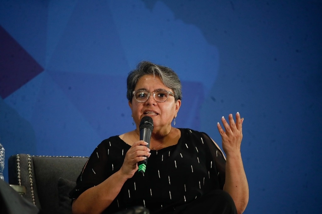 Raquel Buenrostro, secretaria de Economía, durante un evento el 23 de abril de 2024. Foto Cristina Rodríguez