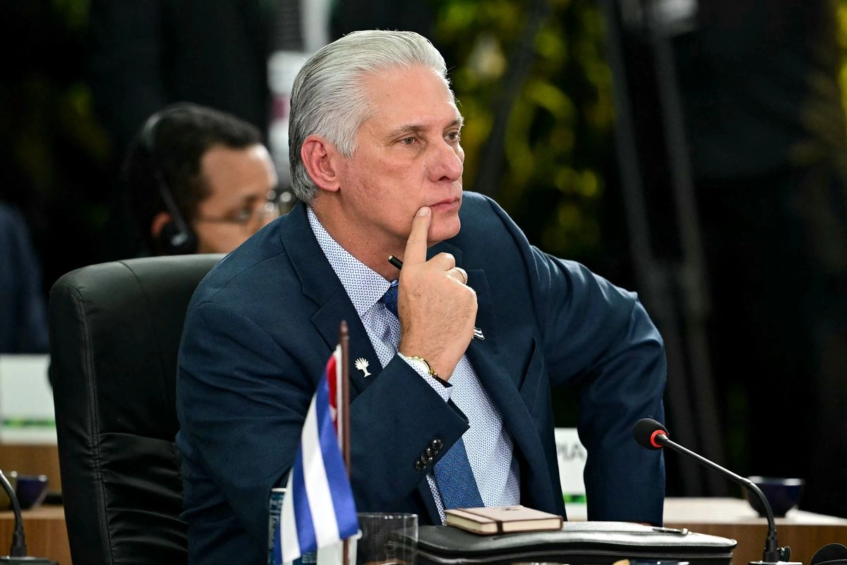 El presidente cubano Miguel Díaz-Canel durante la segunda sesión plenaria de la cumbre BRICS en Río de Janeiro, el pasado 6 de julio. Foto 