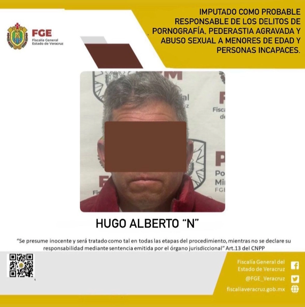 El profesor Hugo “N”, el cual fue acusado y detenido luego de la difusión de un video donde se observa al docente besando en la boca a un menor de edad. Foto La Jornada