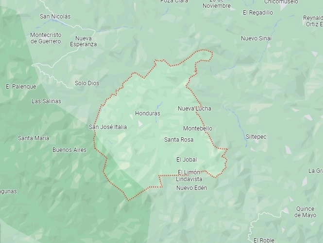 Los docentes del municipio de Honduras de la Sierra acordaron suspender labores, debido la violencia ocasionada por organizaciones del narcotráfico en la región. Imagen de Google Maps