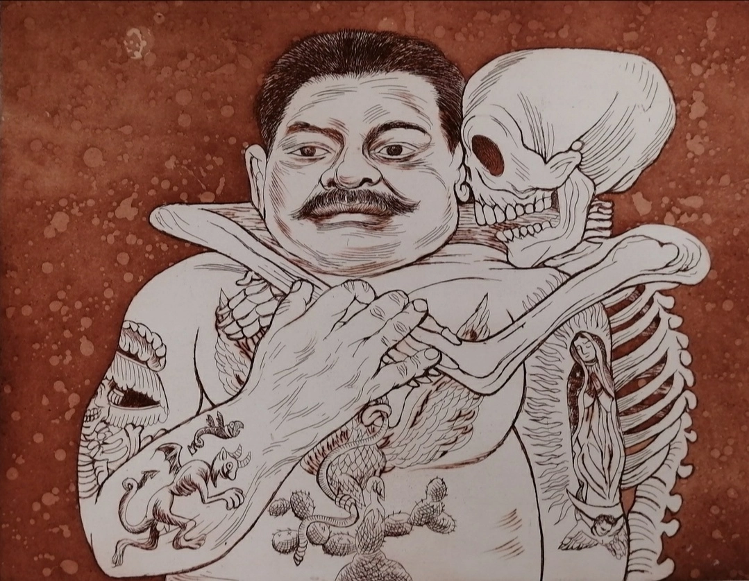 'El Abrazo', una de las 23 obras que componen la exposición de Rocha. Foto cortesía del artista