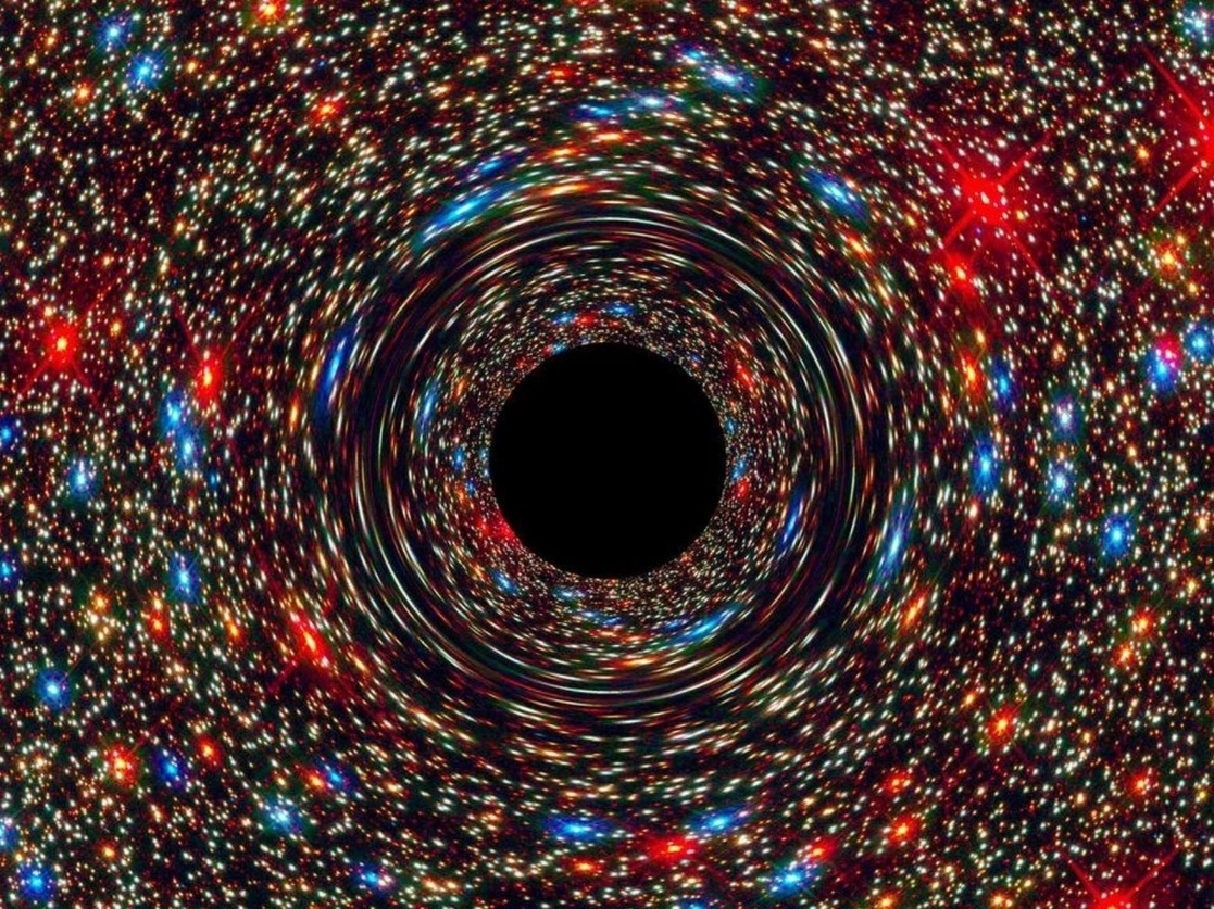 Simulación de un agujero negro en el núcleo de una galaxia. Foto NASA / Archivo