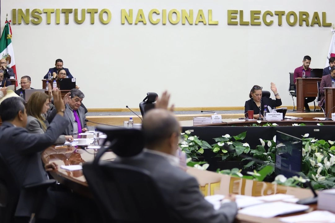 Durante una sesión del Consejo General del INE. 
