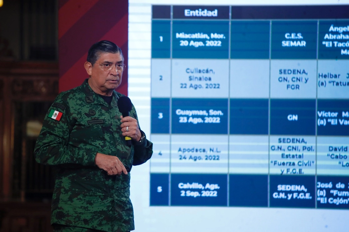 Luis Cresencio Sandoval en una mañanera en Palacio Nacional. Foto Cristina Rodríguez/ archivo