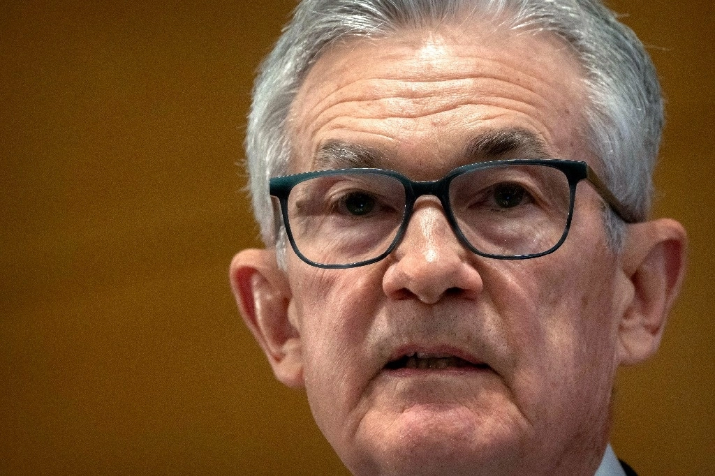 El presidente de la Reserva Federal, Jerome Powell, durante la Conferencia de Investigación Jacques Polak en el Fondo Monetario Internacional, en Washington, el 9 de noviembre de 2023. Foto Ap