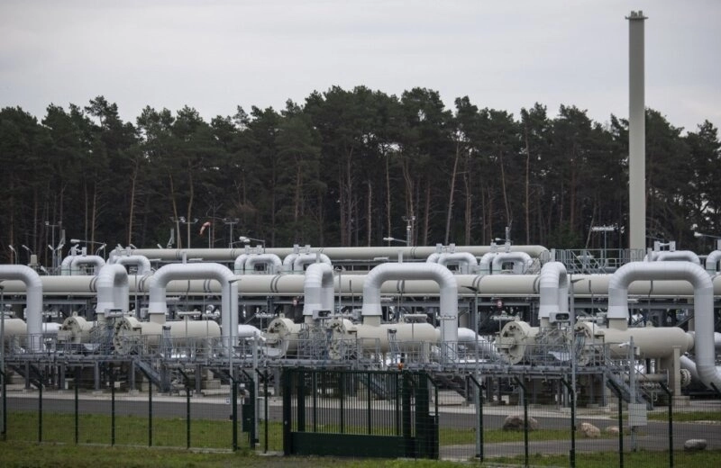 Detalle de un ramal del gasoducto Nord Stream 2 que corre entre Rusia y Alemania. Foto Afp / Archivo