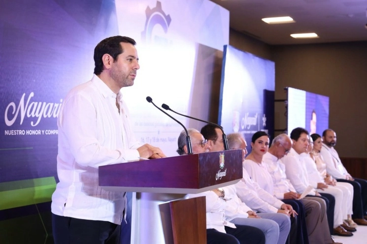 El líder de los industriales, José Abugaber, refrendó que si bien no siempre coinciden con las posturas de pensamiento con la actual administración, la mayor coincidencia que tienen con el gobierno de  López Obrador es “el bienestar de las familias mexicanas”., el 17 de mayo de 2023. Foto tomada de Twitter @abugaberjose