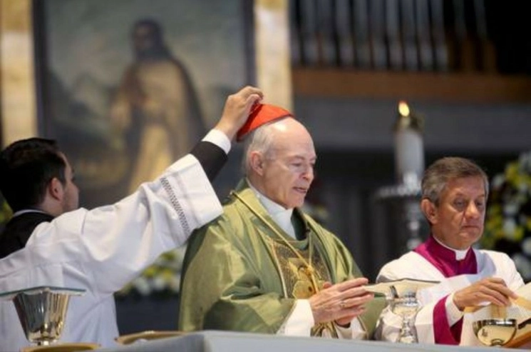 El cardenal Carlos Aguiar Retes, durante la homilía en la Basílica de Guadalupe, en imagen de archivo. Foto María Luisa Severiano