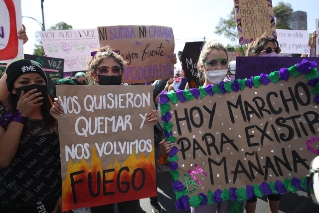 Mujeres durante una protesta en imagen de archivo. Foto Yazmín Ortega