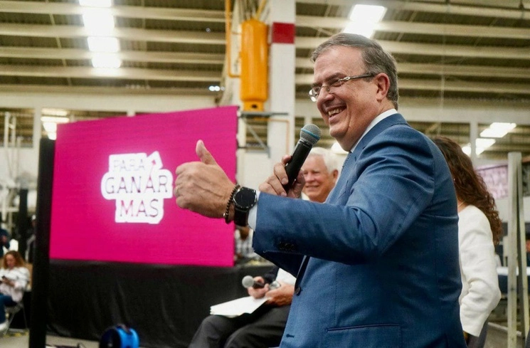 Marcelo Ebrard durante la presentación de su propuesta. Foto tomada de redes sociales