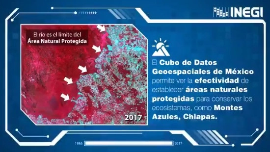 El Instituto Nacional de Estadística y Geografía lanzó el Cubo de Datos Geoespaciales de México con el que se podrán observar los cambios en el territorio mexicano. Imagen tomada del Twitter del @INEGI_INFORMA