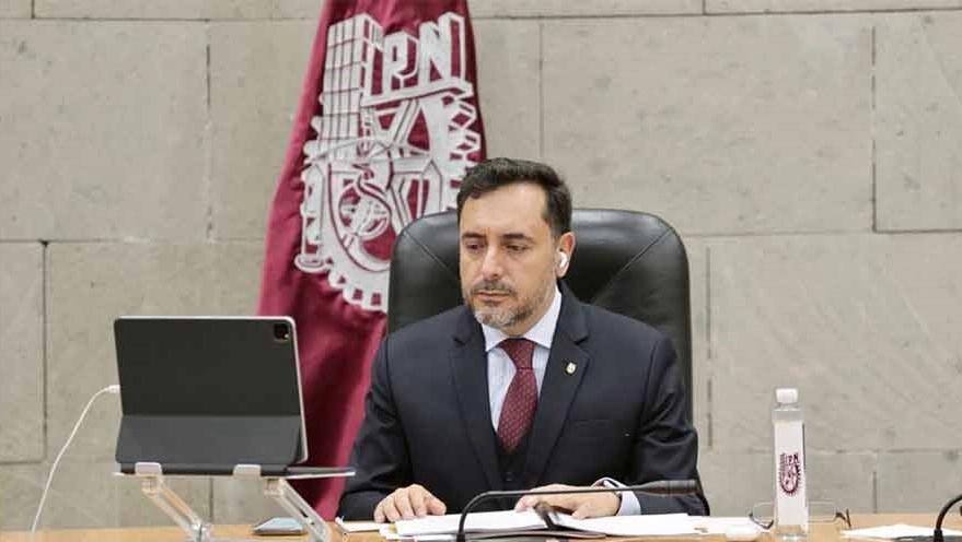 Arturo Reyes Sandoval, director del Instituto Politécnico Nacional, el 9 de julio de 2021. Foto tomada del Twitter del @IPN_MX