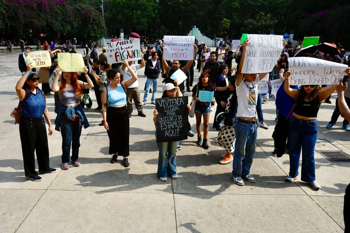 Protesta contra la gentrificación en la Ciudad de México, el 4 de julio de 2025. Foto 