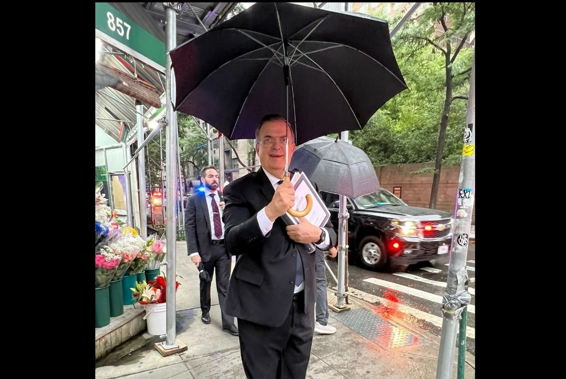 El canciller Marcelo Ebrard presentará este jueves en el Consejo de Seguridad de Naciones Unidas las propuestas del presidente Andrés Manuel López Obrador para la pacificación en Ucrania, el 22 de septiembre de 2022. Foto tomada del Twitter de @m_ebrard