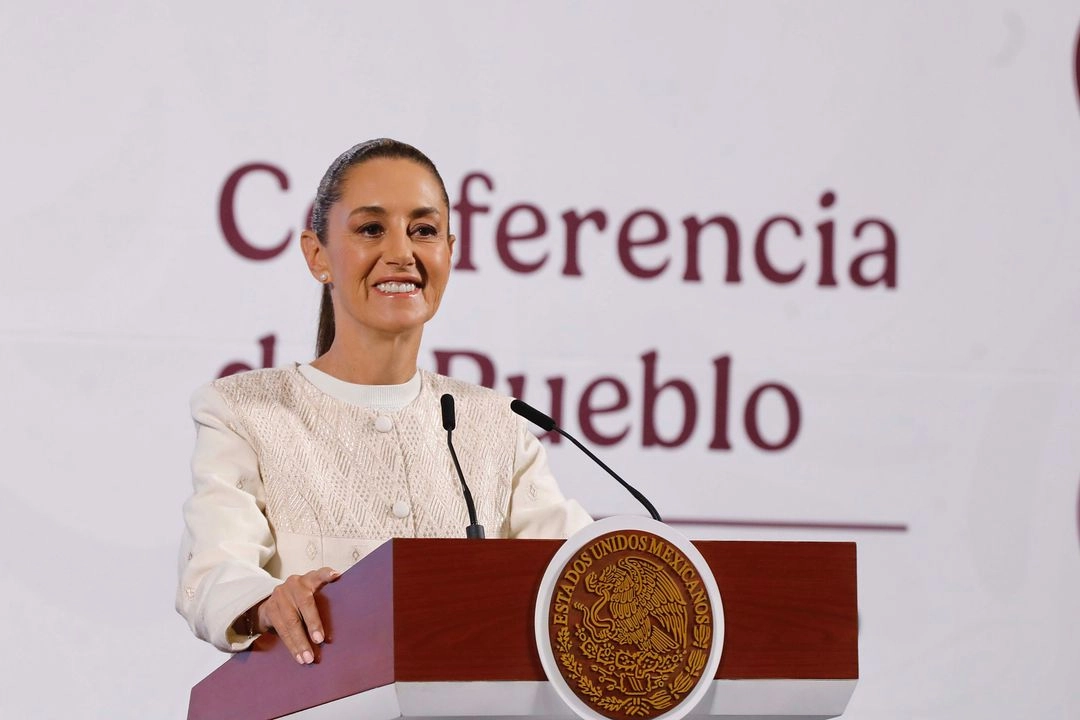 La presidenta Claudia Sheinbaum durante conferencia de prensa matutina. Foto 
