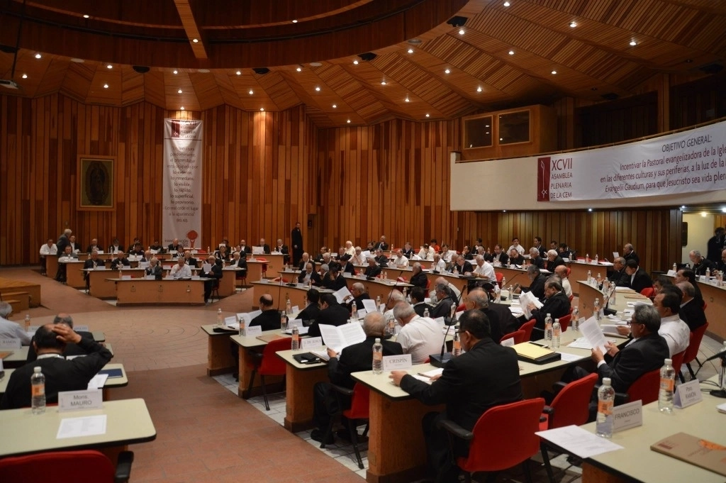 Plenaria de obispos en la Conferencia del Episcopado Mexicano. Foto tomada de https://www.facebook.com/episcopadomexicano / Archivo