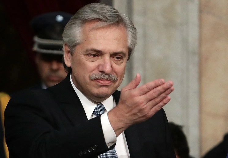El presidente de Argentina, Alberto Fernández, en la apertura del período 138 de sesiones ordinarias del Congreso. Foto Afp