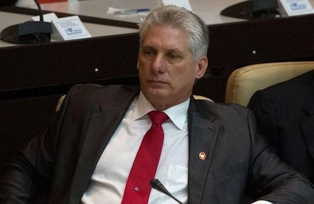 Miguel Díaz-Canel, presidente de Cuba agradeció a las brigadas que apoyaron a México contra la pandemia de Covid-19. Foto Afp
