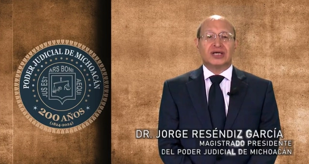 Jorge Reséndiz García, magistrado presidente del Poder Judicial de Michoacán en imagen tomada del perfil de X del organismo.