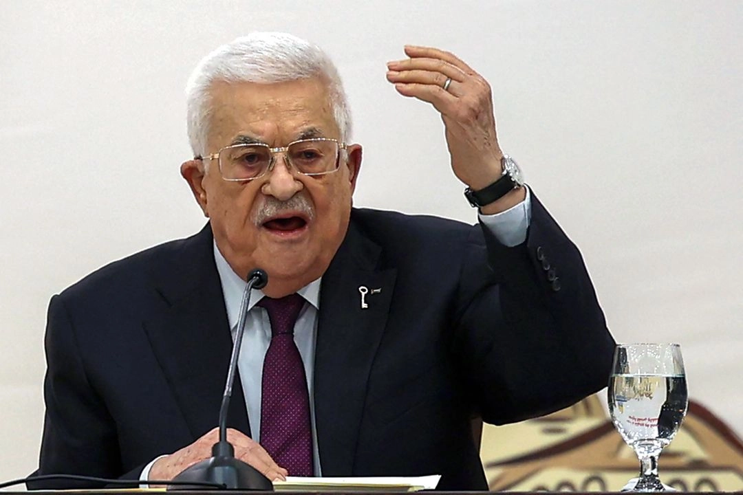 El presidente de la Autoridad Palestina, Mahmoud Abbas, durante la 32a sesión del Consejo Central de la Organización para la Liberación de Palestina (OLP) en Ramalá, el 23 de abril de 2025. Foto 