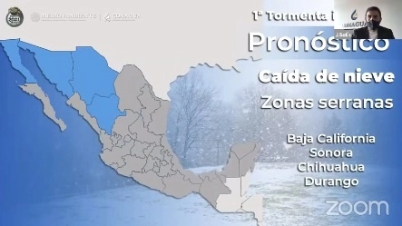 Se prevén 56 frentes fríos, de los cuales 11 ya han ocurrido. Imagen tomada de la transmisión por Facebook Live de @conaguamx
