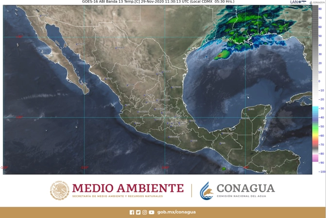 Por la tarde, se prevén temperaturas máximas de 35 a 40 grados Celsius en Guerrero y Michoacán. Foto Twitter @conagua_clima
