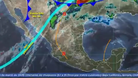 El SMN pronosticó intervalos de chubascos de 5.1 a 25 litros por metro cuadrado para los estados de Baja California, Sonora, Chihuahua. Foto Twitter @conagua_clima