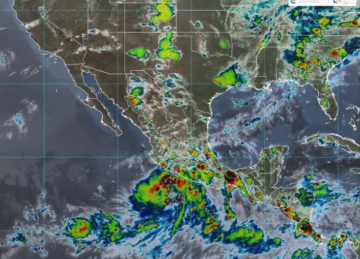 Trayectoria de la tormenta tropical Dalila. Imagen 