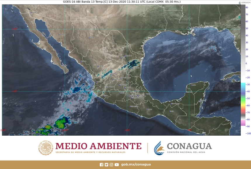Habrá precipitaciones aisladas en Campeche, Coahuila, Michoacán, Nuevo León, Quintana Roo y Yucatán, así como descargas eléctricas y rachas fuertes de viento. Foto @conagua_clima
