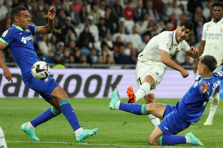 Marco Asensio del Real Madrid, marcó el gol de la victoria ante el Getafe al minuto 70. Foto Afp