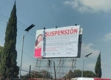 El PRI consideró ilegal la clausura de los espectaculares de la candidata Alejandra del Mora. Foto @PRI_EDOMEX