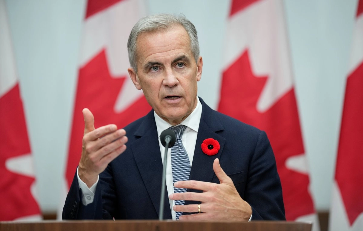 El primer ministro de Canadá, Mark Carney, habla durante una conferencia de prensa en Gyeongju, Corea del Sur, el 1 de noviembre de 2025.