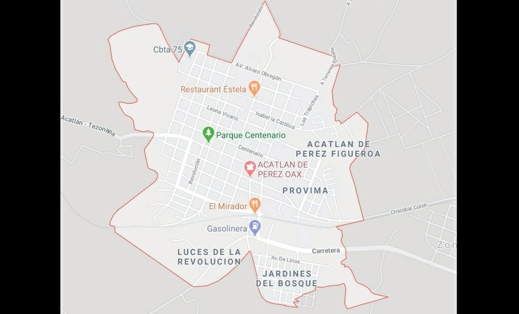 El asesinato del joven ocurrió en el municipio Acatlán de Pérez Figueroa, Oaxaca. Captura de imagen de Google Maps