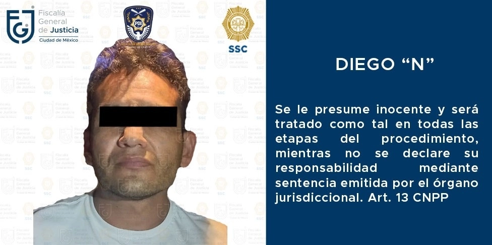 Agentes de investigación detuvieron a un presunto segundo implicado en el feminicidio de la modelo Michel Simón. Foto FGJCDMX