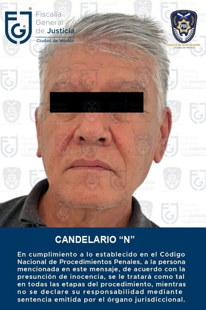 Candelario N, ex funcionario de la alcañdpia Benito Juárez es señalado de los delitos de uso ilegal de facultades y asociación delictuosa. Foto FGJ CDMX