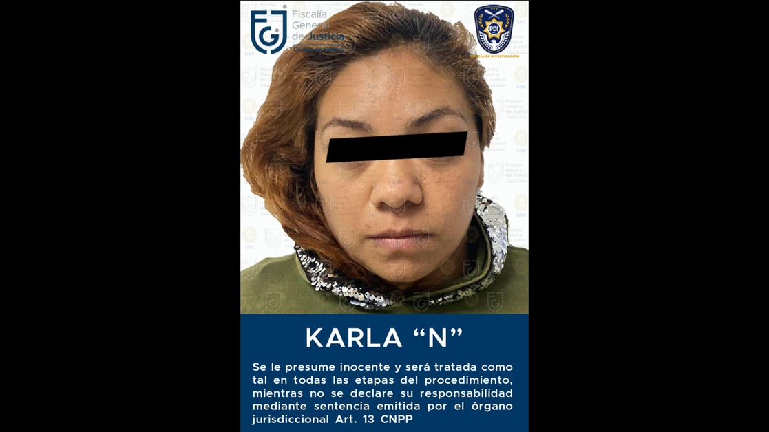 Karla N es la octava probable participante en la privación de la libertad de cuatro personas, en hechos ocurridos el 16 de diciembre del año pasado. Foto FGJ