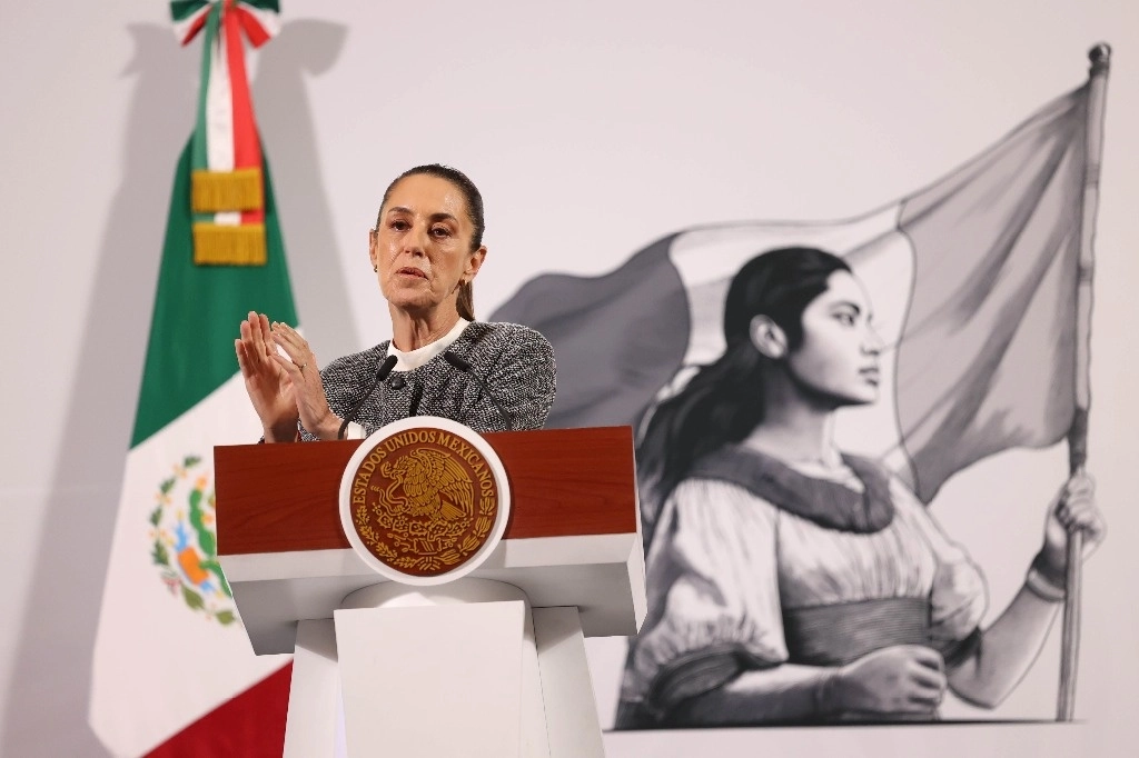 Claudia Sheinbaum, presidenta de México, durante 'La Mañanera del Pueblo", el 6 de enero de 2025. Foto Cuartoscuro