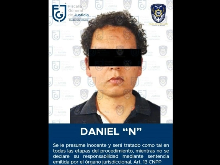 Daniel Alberto N, señalado como presunto feminicida de Ivonne García Silva. Foto cortesía FGJ CDMX 